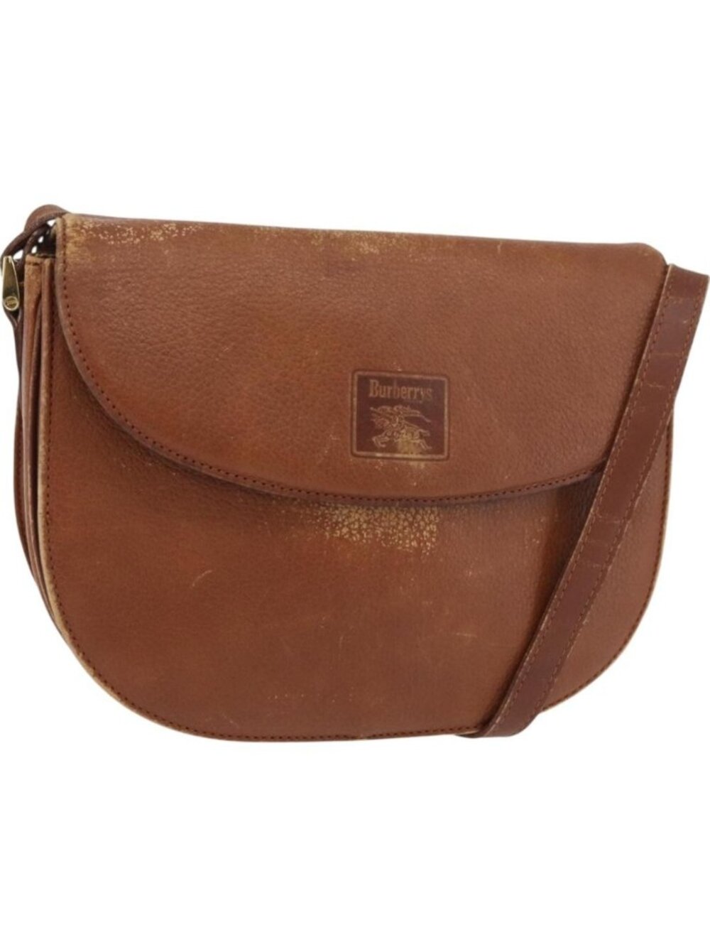 Burberrys Shoulder Bag Leather Brown gold